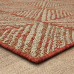 Ikat Diamond Sunset Outdoor Area Rug, 5X7-Kirkland's Home Fashion