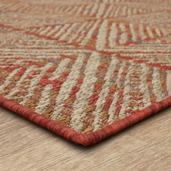 Ikat Diamond Sunset Outdoor Area Rug, 5X7-Kirkland's Home Fashion