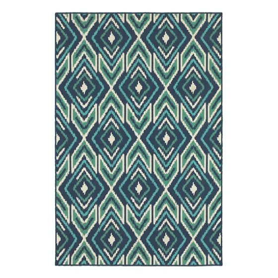 Ikat Diamonds Jenn Outdoor Rug, 6X9-Kirkland's Home New