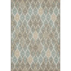 Ikat Scrolling Brown Outdoor Area Rug, 5X7-Kirkland's Home Shop