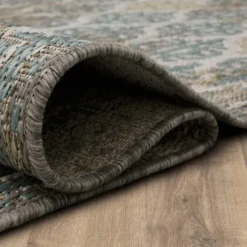 Ikat Scrolling Brown Outdoor Area Rug, 5X7-Kirkland's Home Shop