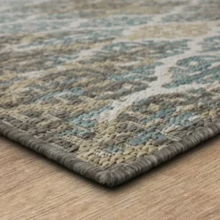 Ikat Scrolling Brown Outdoor Area Rug, 5X7-Kirkland's Home Shop