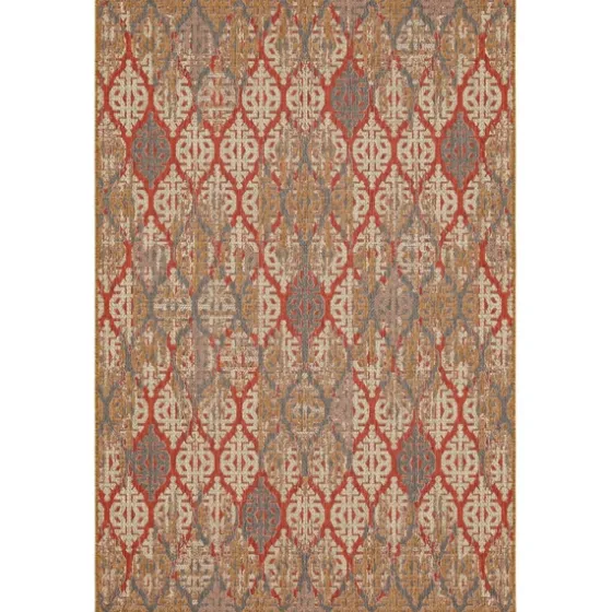 Ikat Scrolling Sunset Outdoor Area Rug, 5X7-Kirkland's Home Best Sale