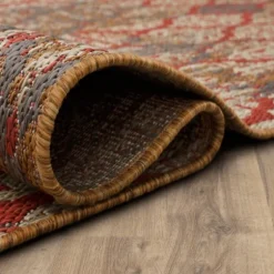 Ikat Scrolling Sunset Outdoor Area Rug, 5X7-Kirkland's Home Best Sale