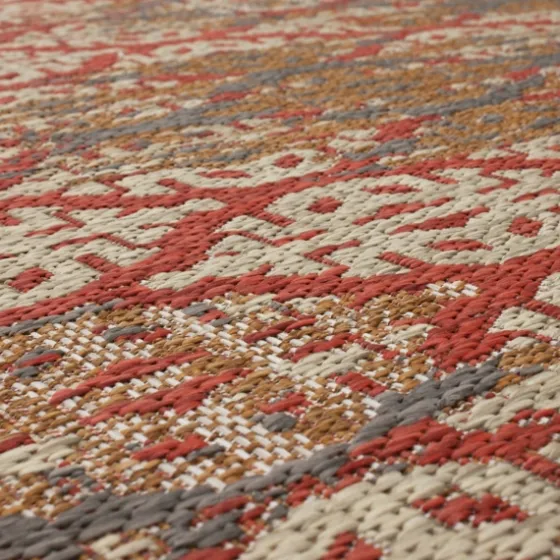Ikat Scrolling Sunset Outdoor Area Rug, 5X7-Kirkland's Home Best Sale