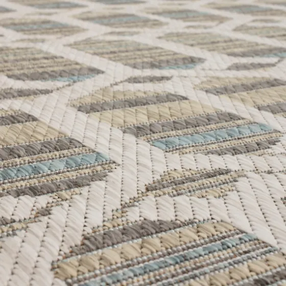 Ikat Vibrant Tan Outdoor Area Rug, 5X7-Kirkland's Home Sale