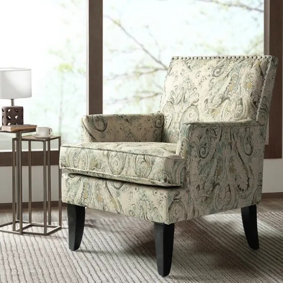Indigo And Yellow Floral Upholstered Accent Chair-Kirkland's Home Hot