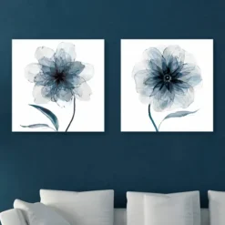 Indigo Bloom Canvas Art Prints, Set Of 2-Kirkland's Home Outlet