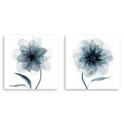 Indigo Bloom Canvas Art Prints, Set Of 2-Kirkland's Home Outlet
