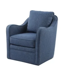 Indigo Curved Arm Swivel Accent Chair-Kirkland's Home Outlet