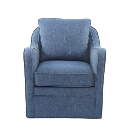 Indigo Curved Arm Swivel Accent Chair-Kirkland's Home Outlet