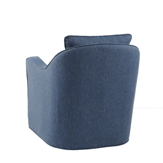 Indigo Curved Arm Swivel Accent Chair-Kirkland's Home Outlet
