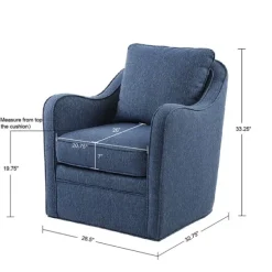 Indigo Curved Arm Swivel Accent Chair-Kirkland's Home Outlet