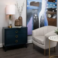 Indigo 3-Drawer Wood Chest-Kirkland's Home Cheap