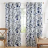 Indigo Floral 2-Pc. Curtain Panel Set, 84 In.-Kirkland's Home Online