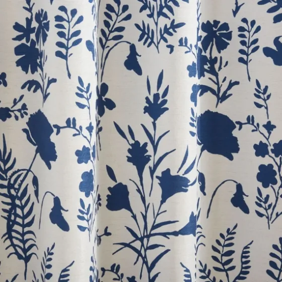 Indigo Floral 2-Pc. Curtain Panel Set, 84 In.-Kirkland's Home Online