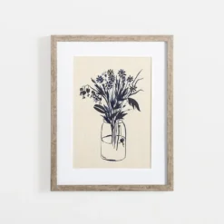 Indigo Floral Vase Ii Framed Art Print-Kirkland's Home Store