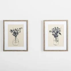 Indigo Floral Vase Ii Framed Art Print-Kirkland's Home Store