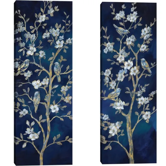 Indigo Spring I & Ii Canvas Art Prints, Set Of 2-Kirkland's Home Online