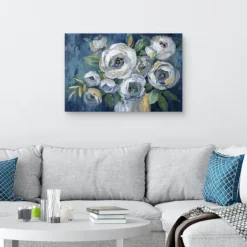 Indigo Touch Of Gold Canvas Art Print, 36X24 In.-Kirkland's Home Fashion