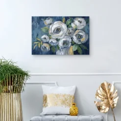 Indigo Touch Of Gold Canvas Art Print, 36X24 In.-Kirkland's Home Fashion