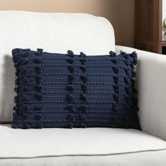 Indigo Woven Lumbar Pillow-Kirkland's Home Fashion