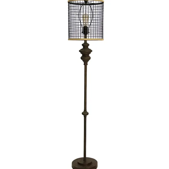 Industrial Edison Bulb Metal Mesh Shade Floor Lamp-Kirkland's Home Best