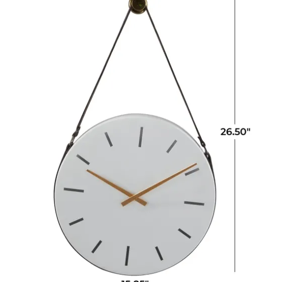 Industrial Leather Strap Hanging Wall Clock-Kirkland's Home Best