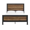 Industrial Rustic Oak Queen Bed With Metal Frame-Kirkland's Home Online