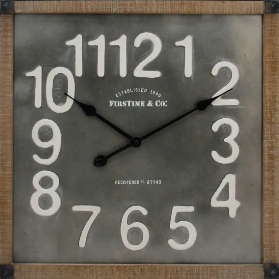 Industrial Square Liam Clock-Kirkland's Home Hot