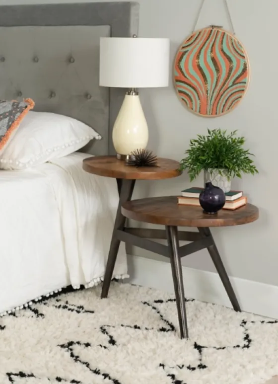 Industrial Two-Tiered Gunmetal Accent Table-Kirkland's Home Store