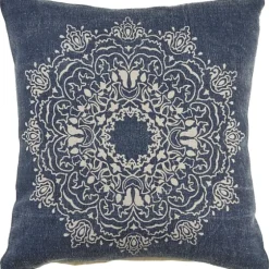 Intricate Medallion Navy And Cream Pillow-Kirkland's Home New