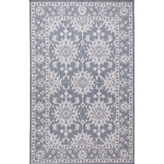 Irene Blue Daffodil Outdoor Area Rug, 7X9-Kirkland's Home Cheap