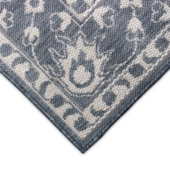 Irene Blue Daffodil Outdoor Area Rug, 7X9-Kirkland's Home Cheap