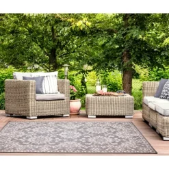 Irene Gray Daffodil Outdoor Area Rug, 6X9-Kirkland's Home Cheap