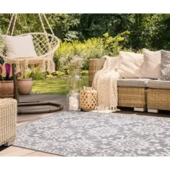 Irene Gray Daffodil Outdoor Area Rug, 4X7-Kirkland's Home Flash Sale