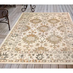 Irene Yellow Daffodil Outdoor Area Rug, 4X7-Kirkland's Home Outlet
