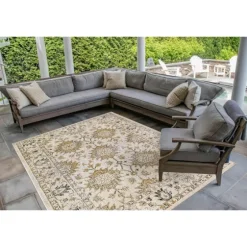 Irene Yellow Daffodil Outdoor Area Rug, 6X9-Kirkland's Home Best Sale