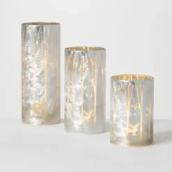Iridescent Reindeer Led Pillar Holders, Set Of 3-Kirkland's Home Online
