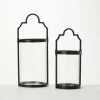 Iron And Glass Svelte Lanterns, Set Of 2-Kirkland's Home Fashion