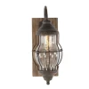 Iron Glass Incased Wood Back Led Wall Sconce-Kirkland's Home Shop
