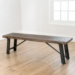 Ivan Wood And Metal Dining Bench-Kirkland's Home Fashion