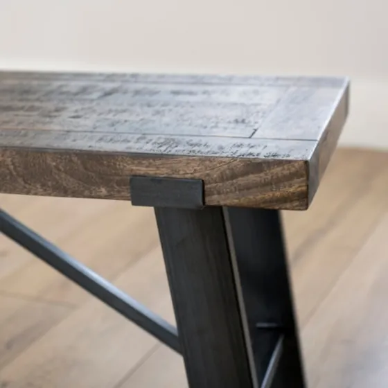 Ivan Wood And Metal Dining Bench-Kirkland's Home Fashion
