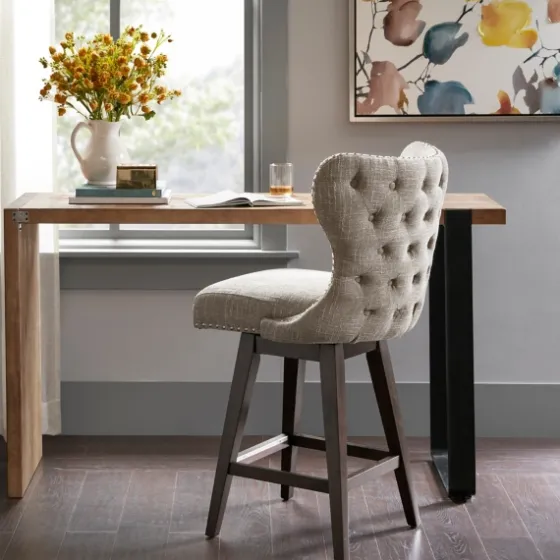Ivey High Wingback Swivel Counter Stool-Kirkland's Home Outlet