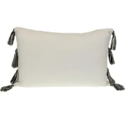 Ivory And Black Boho Stripes Lumbar Pillow-Kirkland's Home New