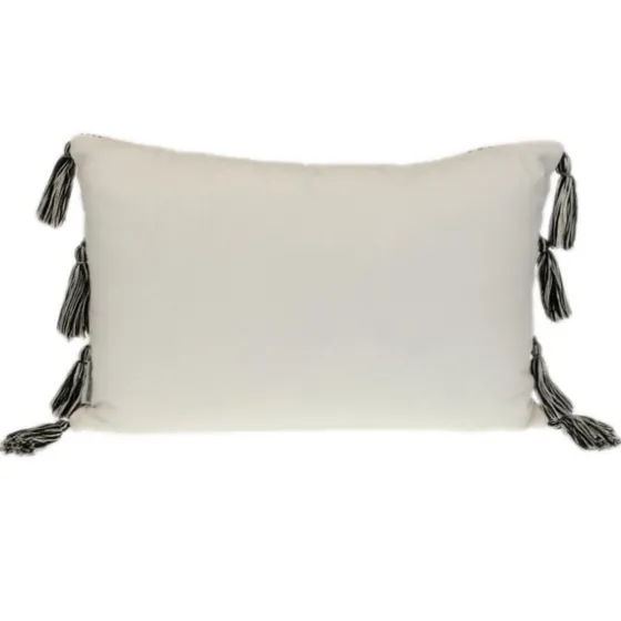 Ivory And Black Boho Stripes Lumbar Pillow-Kirkland's Home New
