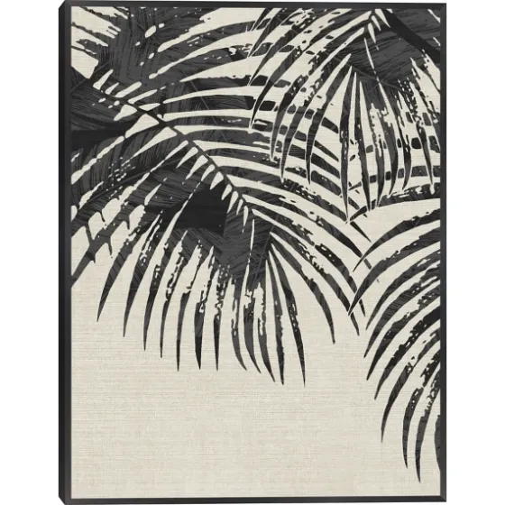 Ivory And Black Palms Canvas Art Print-Kirkland's Home Clearance