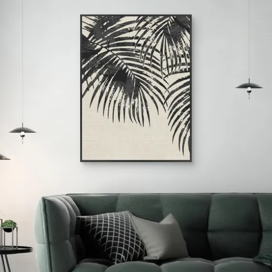 Ivory And Black Palms Canvas Art Print-Kirkland's Home Clearance