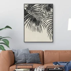 Ivory And Black Palms Canvas Art Print-Kirkland's Home Clearance