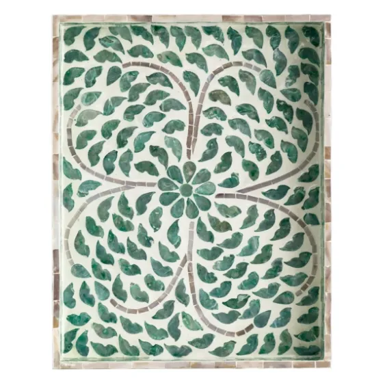 Ivory And Clover Mosaic Capiz Shell Tray, 15 In.-Kirkland's Home Best Sale